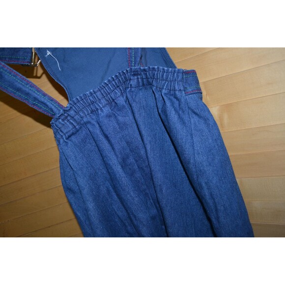 Vintage Girls Dress Overalls Prairie with Cherries - Picture 5 of 6